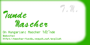 tunde mascher business card